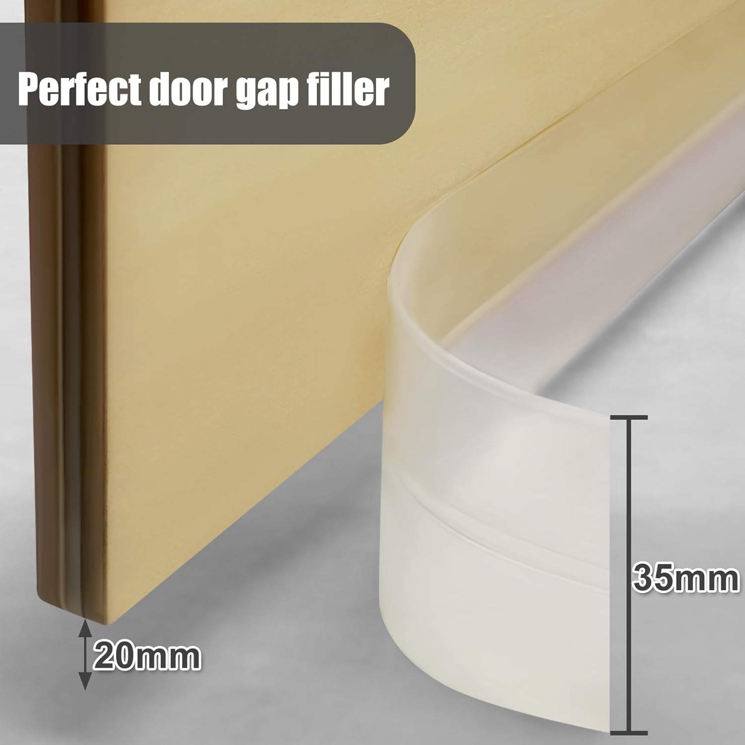 GWHOLE 26Ft x 1.37in Weather Stripping for Door Frame and Window, Silicone Door Air Draft Stopper with Strong Self Adhesive (Transparent)