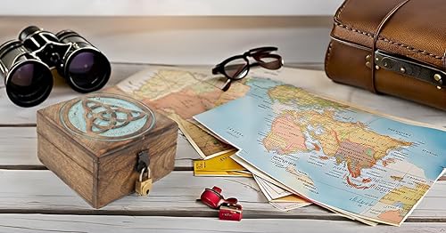 Miniatura 5 de Joyero decorativo de madera hecho a mano con cerradura y llave, organizador de joyas, caja de recuerdos, cofre del tesoro, caja de reloj, caja de