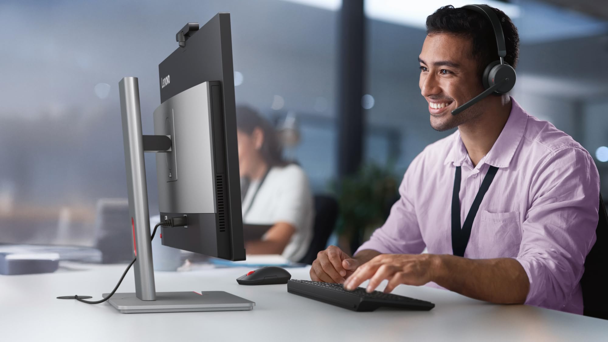Lenovo 6550 - Headset - On-Ear - Bluetooth - kabellos - aktive Rauschunterdrückung - Schwarz - Zertifiziert für Microsoft Teams