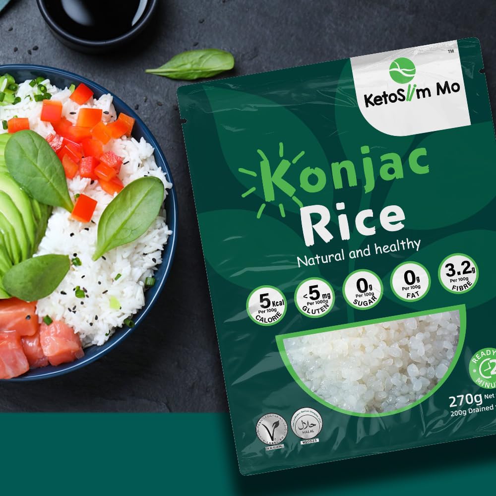 Shinsakura KetoSlim Mo Shirataki Konjac Rice 270 g | Low Calorie | Zero Sugar | Keto Friendly | Good Source of Fibre | Fat Free 3