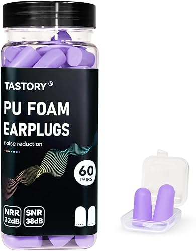 Tapones para los oídos de espuma, 60 pares de tapones suaves de 38 dB para dormir, tapones para los oídos con reducción de ruido para protección