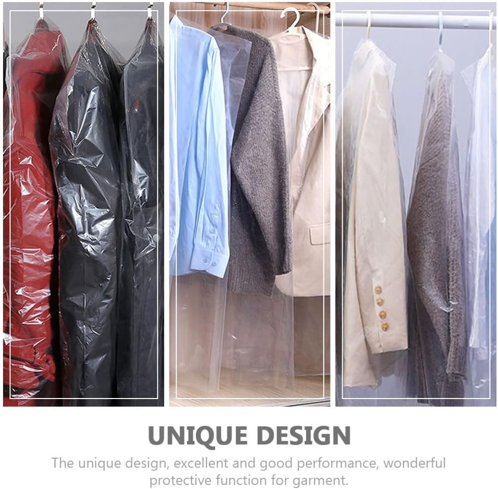 Cabilock 100pcs Garment Covers for Clothing Wear-resistant Bags for Dry Cleaning and Storage for Suits and Coats