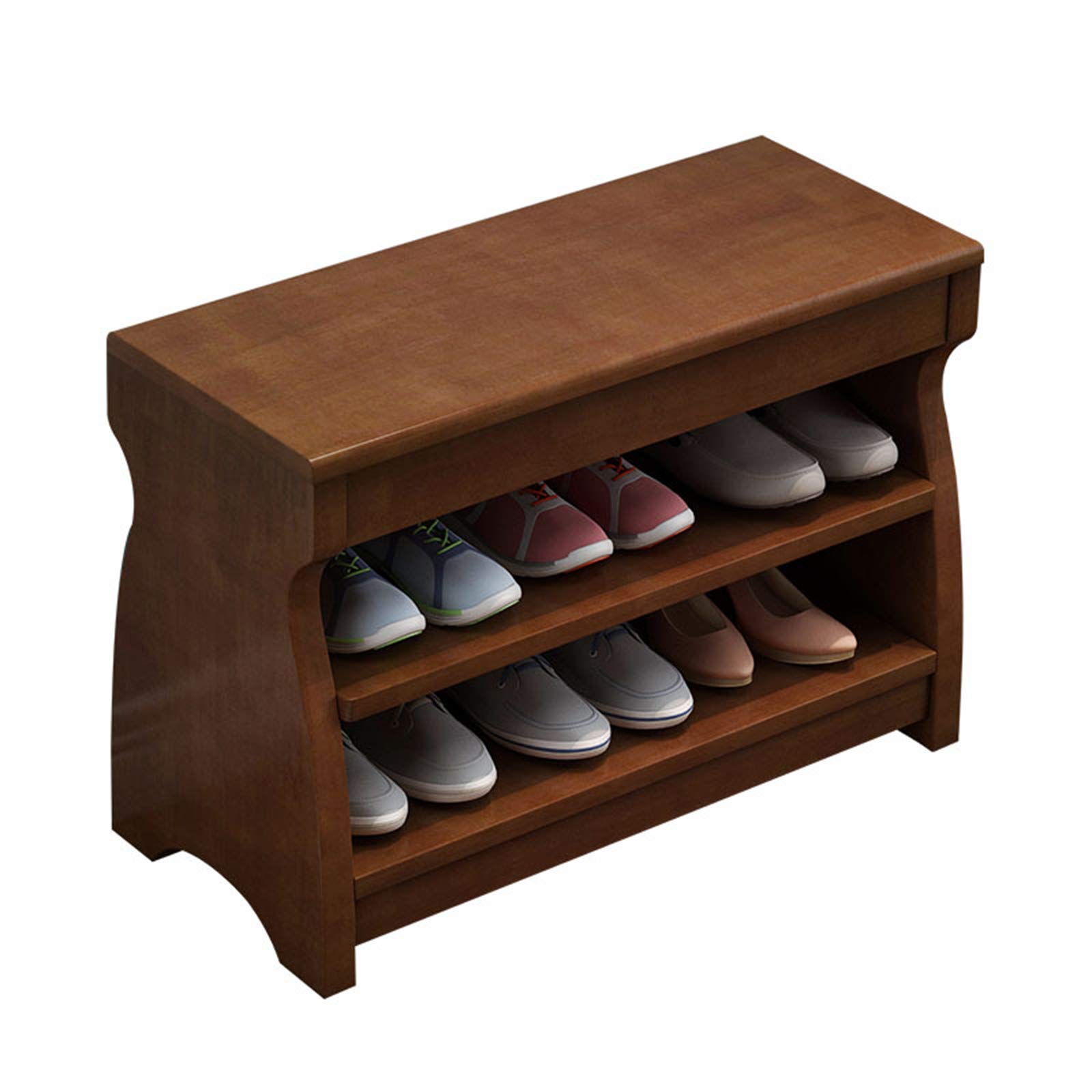 Buy JXJ Solid Wooden 3 Tier Shoe Rack Bench, Shoe Storage Bench Shoe