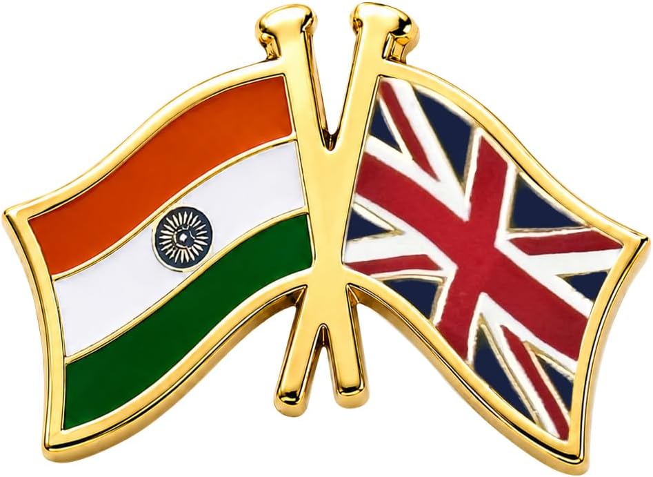 The Flag Shop India-United Kingdom (UK) Cross Flag Brass Lapel Pin/Brooch/Badge for Clothing Accessories