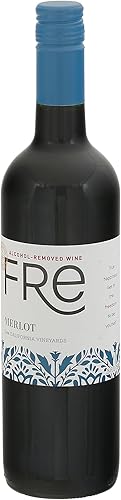 FRE Vino tinto Merlot, sin alcohol, botella de vino de 25.4 fl oz