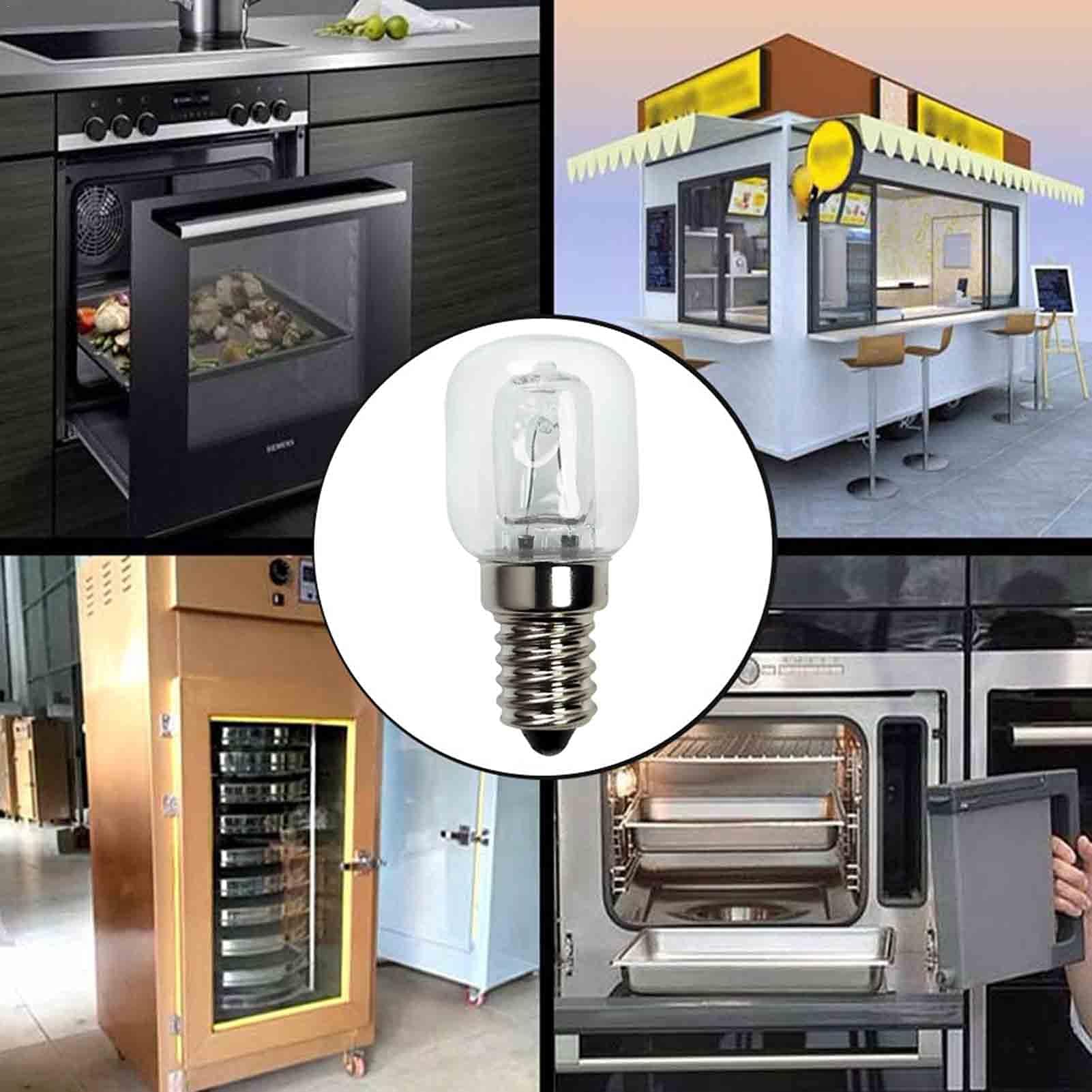 Backofenlampe 2/4 Stück Halogenlampe E14 25W Ofen Glühbirnen Techgoamde 2750k Warmweiß Bis 500°C Hitzebeständiges, Geeignet für Backofen, Mikrowelle, Salzlampen (4Stück)