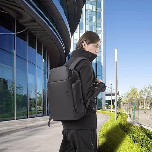 Miniatura 8 de BANGE Mochila inteligente, mochilas para laptop de negocios de 15.6 pulgadas, paquete de bolsa impermeable de viaje para hombre, mochila casual de