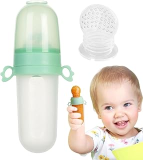Baby Food Feeder Bottle,Baby Food Dispensing Spoon - Milk Set Silicone Feeder And Teether for Infant Safely Self Feeding, Teething Relief Toy Maijia