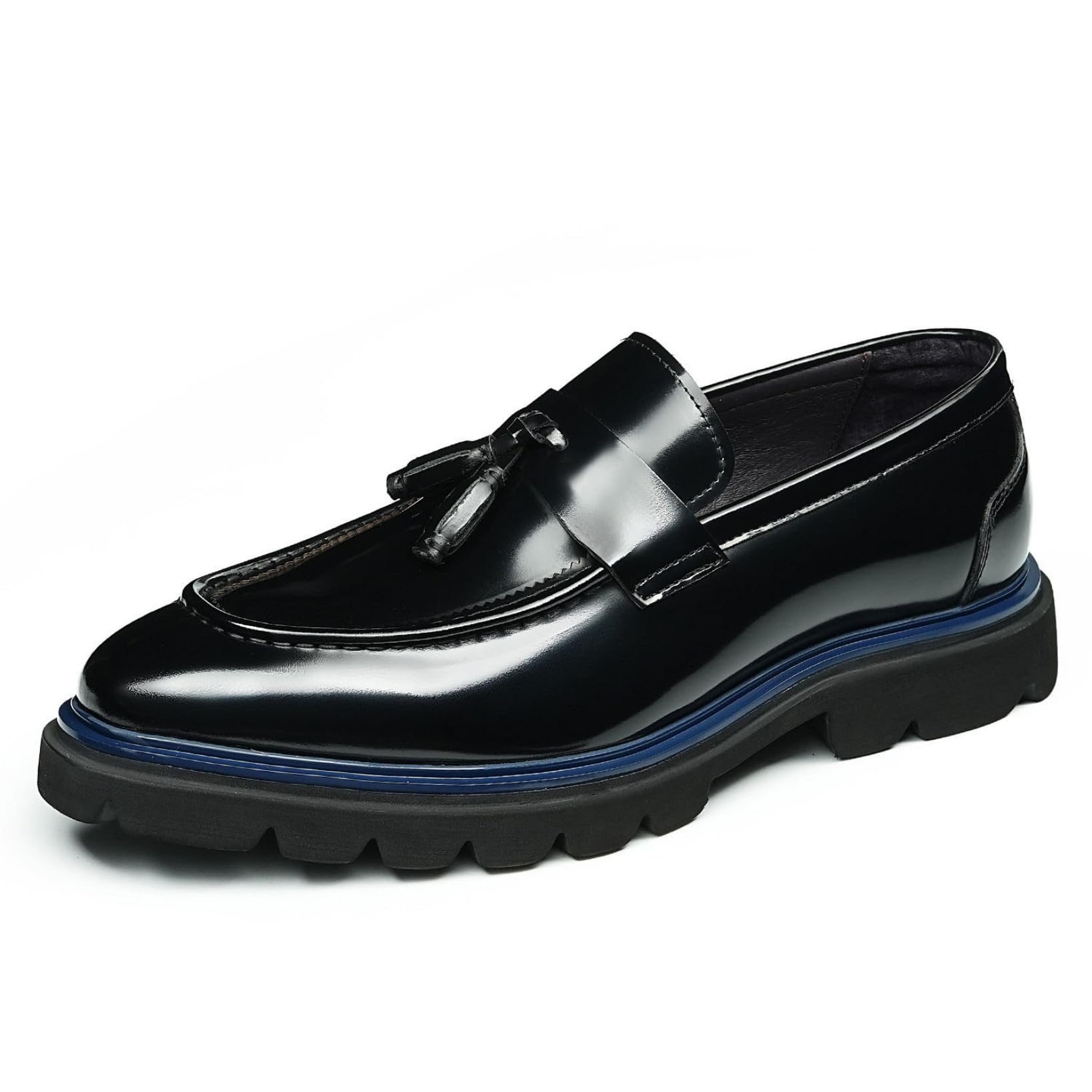 Genérico Mocasines Hombre con Borlas Elegantes Mocasines Hombre Business Casual Zapatos Elegantes Hombre Suela Gruesa Premium para Oficina Viajes Y Eventos