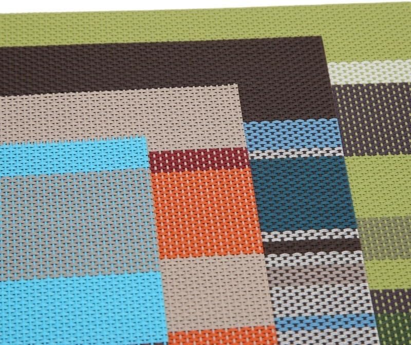 Nordic Striped Placemats Table Dining Room Decor Plate Mats Washable Heat-Insulating Non-Slip