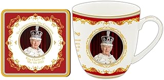Lesser & Pavey Charles III Coronation Cup & Coaster Set | His Majesty King Commemorative Gift | British Designed Cup & Coaster Set | Limited Edition Royal Cup & Coaster Gift - Royal Heritage