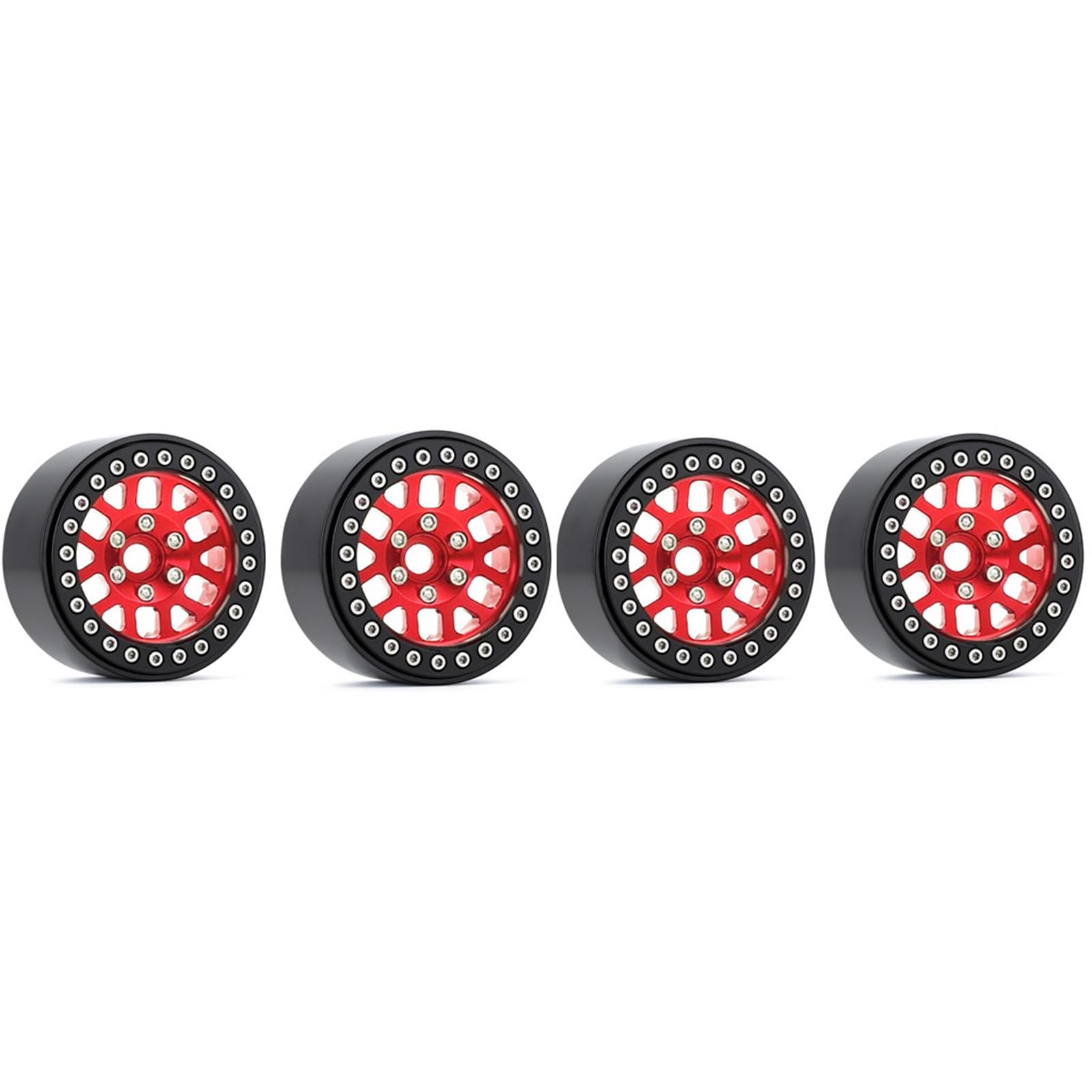 Moyeux de Roue en Alliage 1, 9" Moyeux de Jantes Beadlock pour télécommande 1/10 Crawler SCX10 4WheelDrive Accessoires de Mise à Niveau Jantes Beadlock pour Jouet de Voiture télécommandé