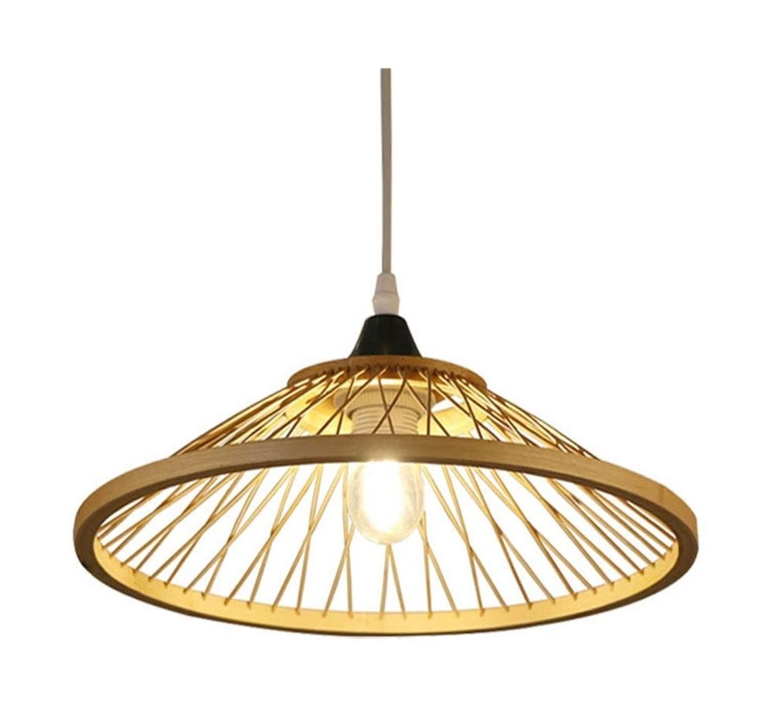 Chandelier à bambou pour remplacer un lustre froid par un éclairage chaud