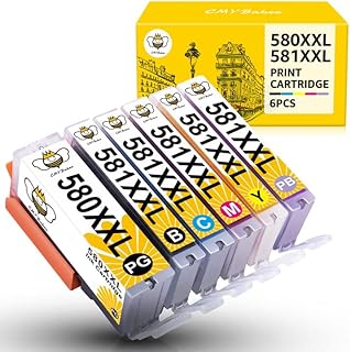 CMYBabee PGI-580XXL CLI-581XXL Ink Compatible for Canon PGI-580 CLI-581 Ink Cartridge use for Canon PIXMA TS8150 TS8151 TS8152 TS8250 TS8251 TS8252 TS8350 TS8351 TS8352 TS9150 TS9155 (6 Pack)