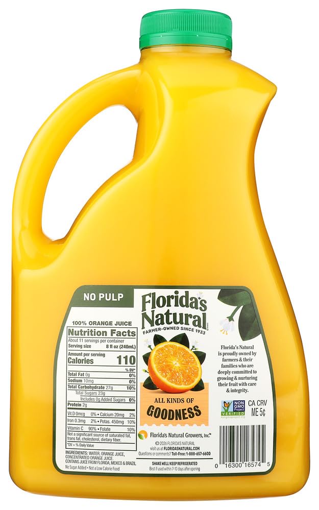 Amazon.com: Florida's Natural Orange Juice No Pulp, 89 Fl Oz