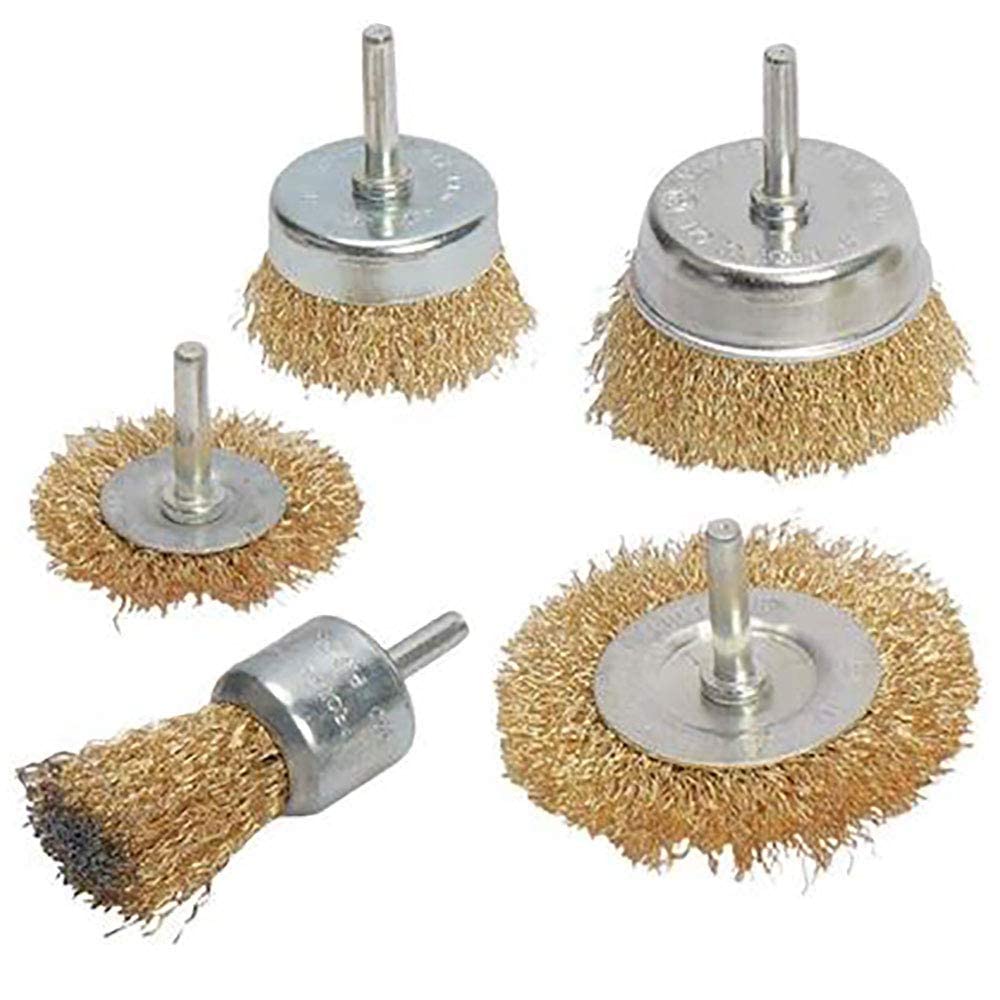 MLD Wire Steel Brass Brushes Polishing 5Pcs Brush Wheels Set For drill Rotary Tool (set of 5, Color-Golden & silver, Material- Brass/steel) (B09N3THL36) Amazon Price History, Amazon Price Tracker