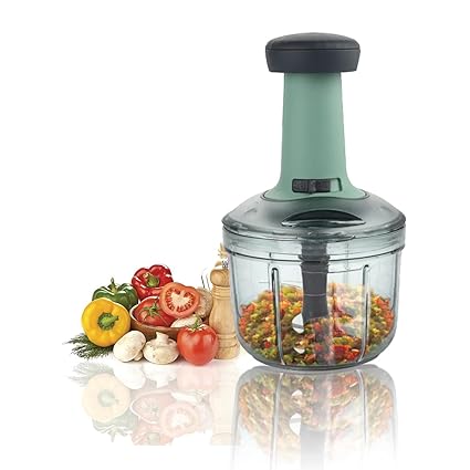 Prayati Food Chopper 900ml, Steel Large Manual Hand-Press Vegetable Chopper Mixer Cutter to Cut Onion, Salad, Tomato, Potato (Pack of 1) 900ml