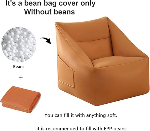 Miniatura 2 de Funda de sofá puff (sin relleno), puf para asiento de tumbona, puf puff puff para tatami, puf de sala de belleza, lavable de microfibra para