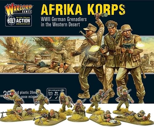 Warlord Games Afrika Korps - Miniaturas de plástico a escala de 1.102 in para Bolt Action Miniaturas altamente detalladas de la Segunda Guerra