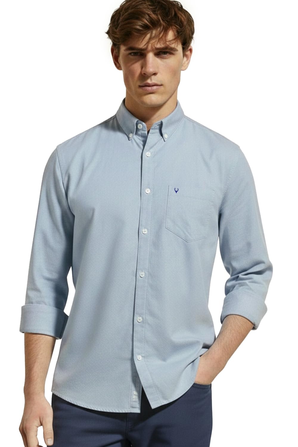 allen solly Men's Regular Fit Solid Casual Button Down Collar Shirt-picture-14