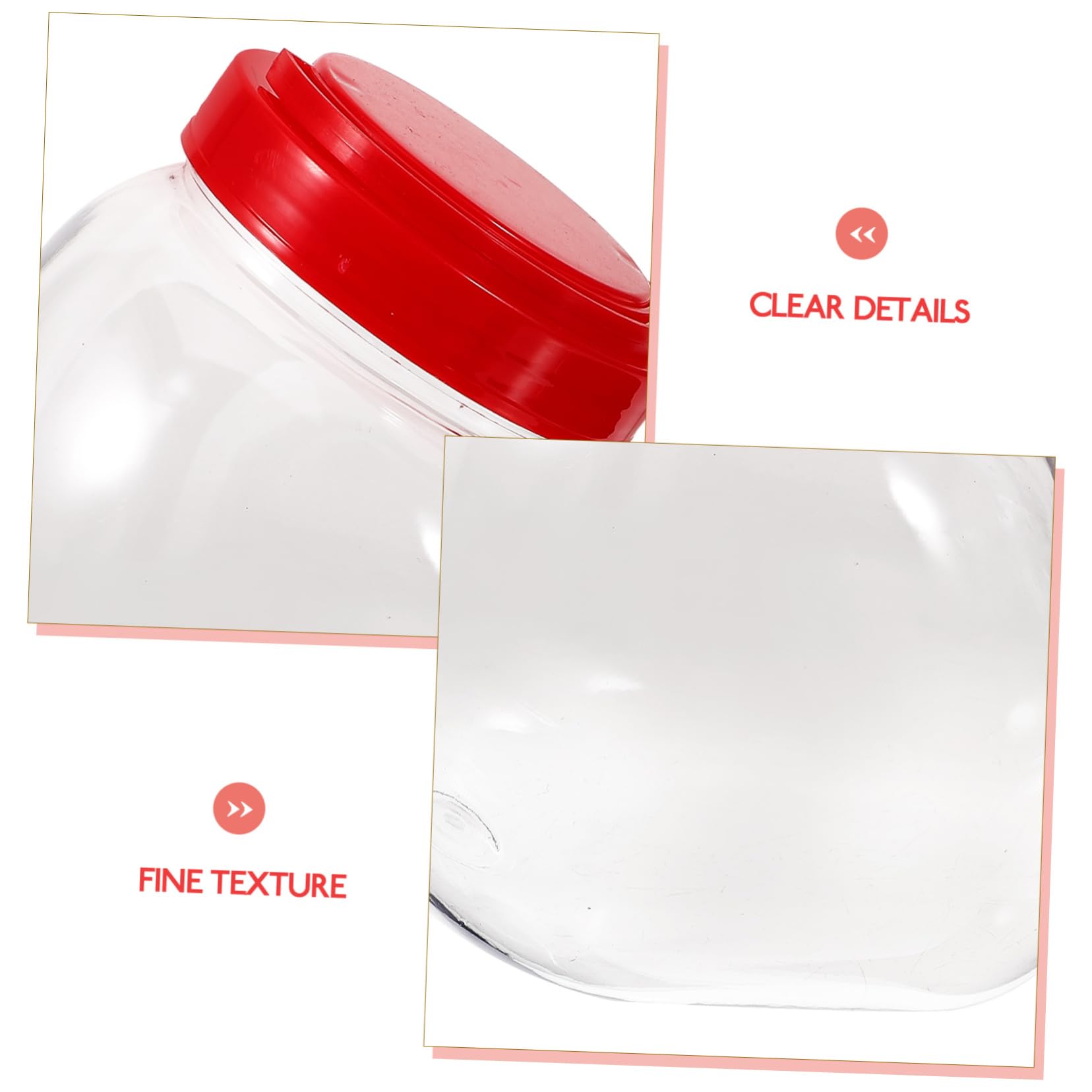 Amazon｜HOMOCONO 3個透明プラスチック製蓋付きキャンディジャー 大