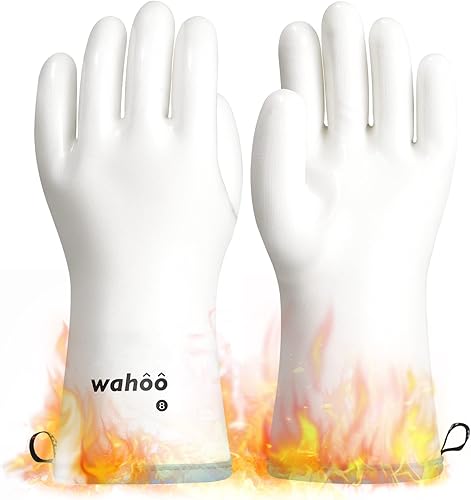 Miniatura 14 de LANON Protection Wahoo Guantes de horno de silicona líquida para ahumador, grado de contacto con alimentos, guantes resistentes al calor