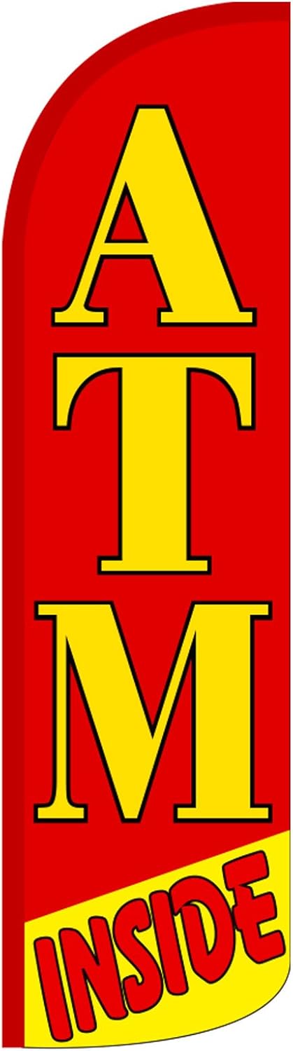 NEOPlex ATM Inside 12-Foot WINDLESS Swooper Feather Flag (Flag Only)