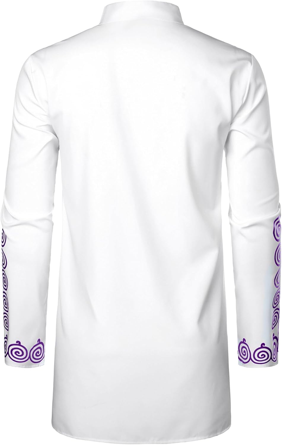 LucMatton Men's Traditional African Dashiki Tunic Long Sleeve Shirt with Metallic Foil Stamping and Mandarin Collar - Image 4