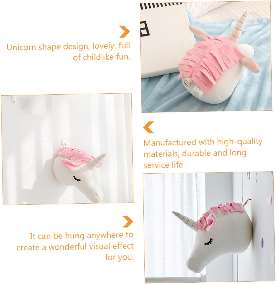 ORFOFE Lovely Boys and Girls Room Wall Decor Unicorn Wall Hanging Style Safe to Use for Children