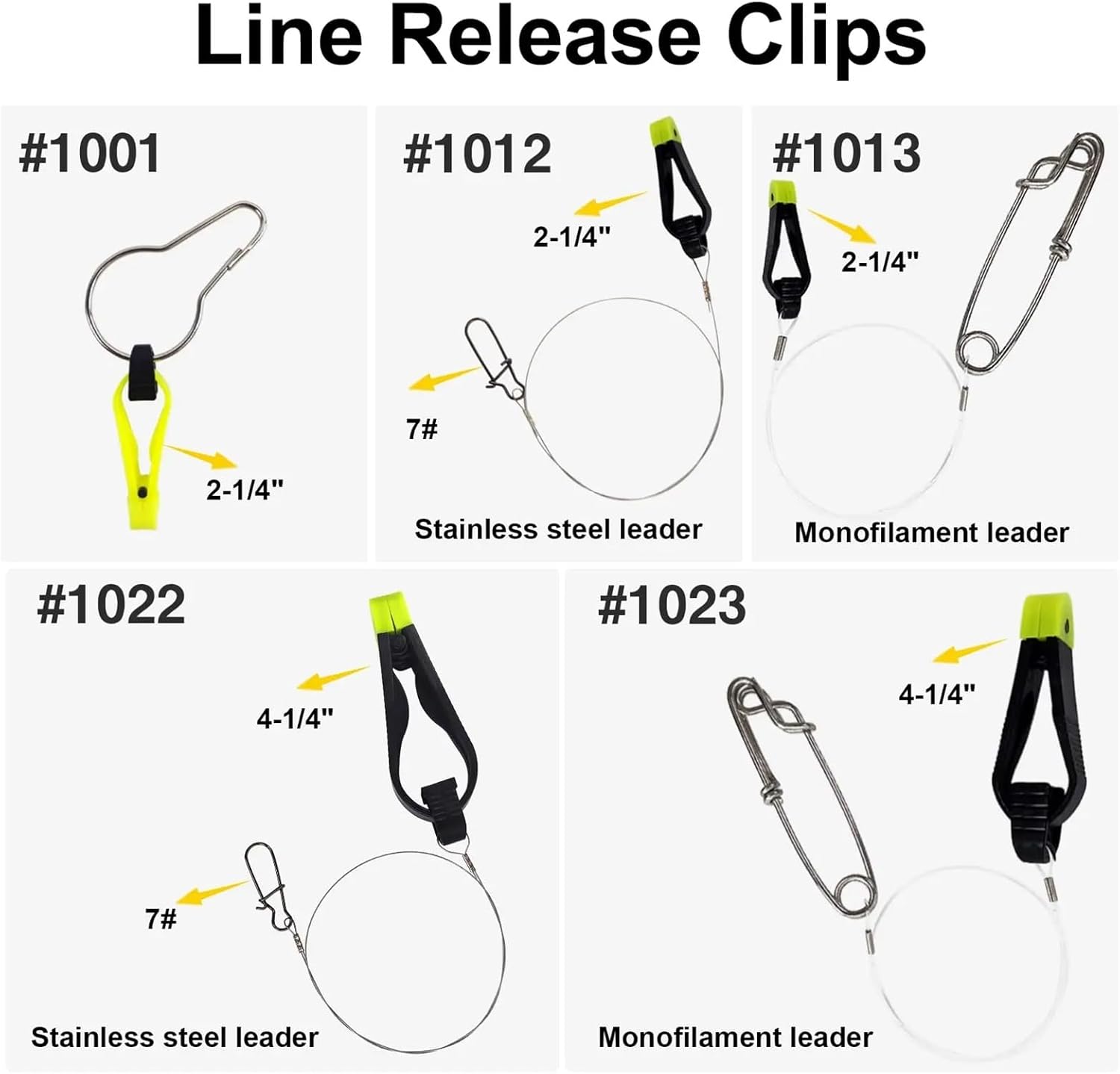 Fishing Downrigger Weight Snubber 12 Pcs Downrigger Line Release Clip Set 18in Leader & Snap Weight for Planer Board Trolling