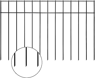 YESON No-Dig Animal Barrier Fence, 24×15 Inch Spike Spacing Dog Digging Fence Black, Underground Decorative Garden Fence 4 Gauge, Dog Barrier Fence Digging Perfect for Patio and Garden (15)