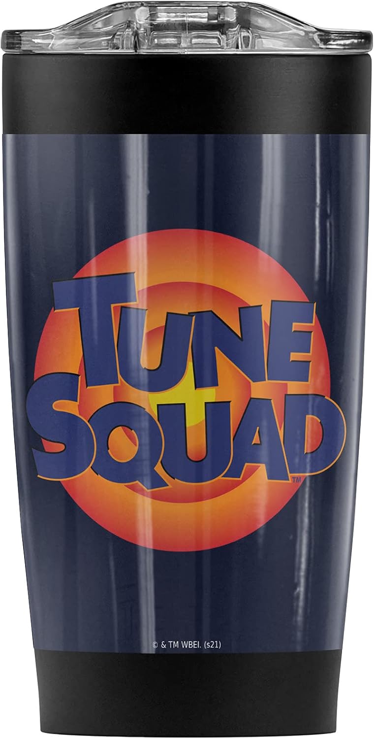 Space Jam: A New Legacy Tune Squad Logo Stainless Steel Tumbler 20 oz Coffee Travel Mug/Cup, Vacuum Insulated & Double Wall with Leakproof Sliding Lid | Great for Hot Drinks and Cold Beverages