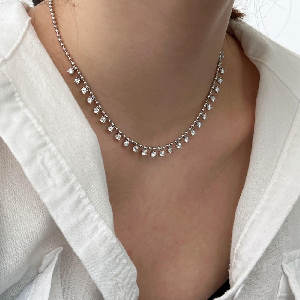 Moissanite Four Leaf Clover Necklace, 925 Sterling Silver with 18K Gold Plating, Lucky Charm Y-Lariat Design, Women's Jewelry Gift with Box