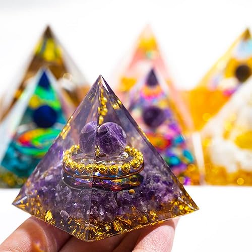 Miniatura 8 de Decoración piramidal de 2 pulgadas, generador de energía de cristal natural, pirámide de chakras, pirámide, herramienta de meditación de yoga, para