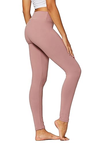 Leggings - Full Length - One Size Plus - Solid - Dusty Pink