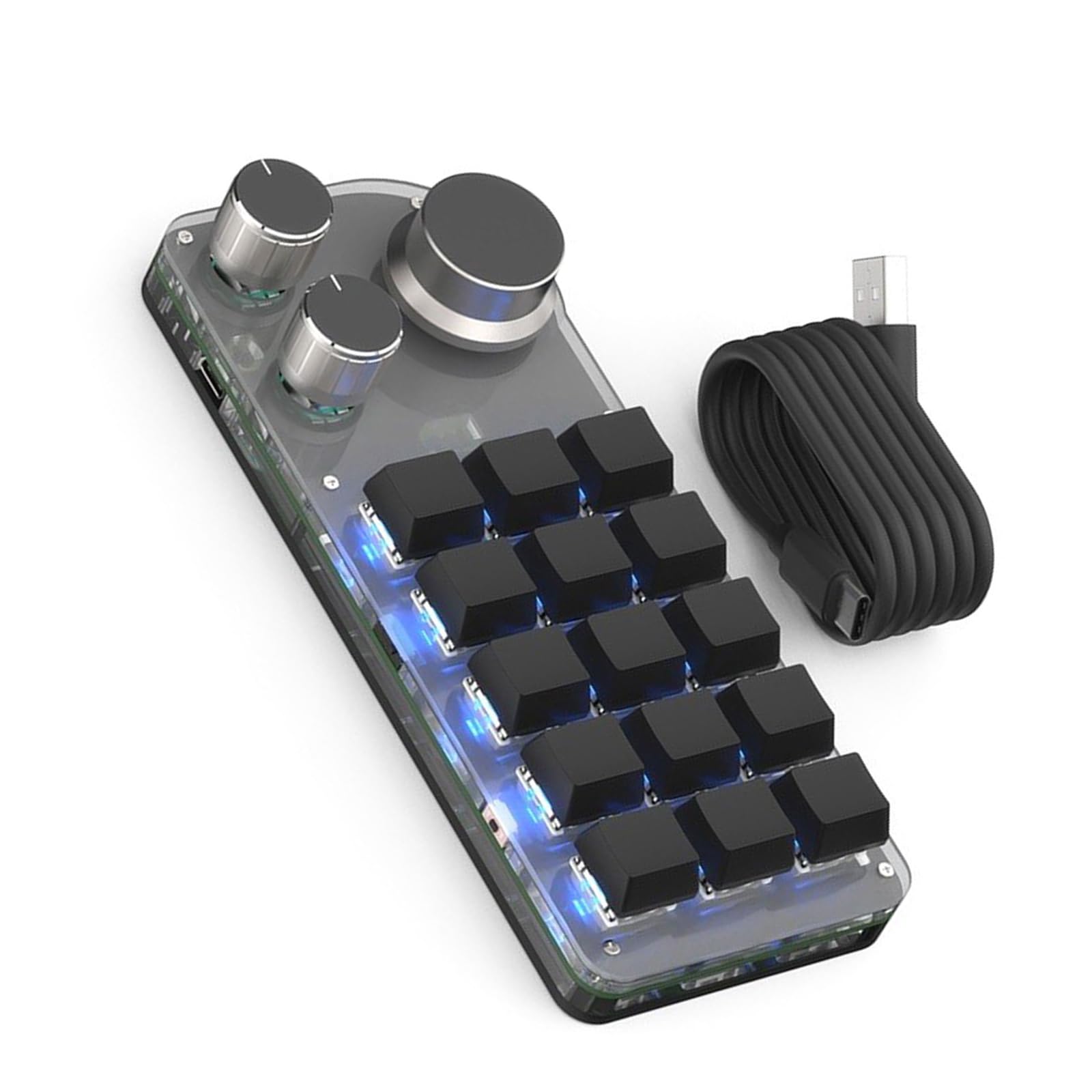 Amazon | 15 キーミニキーボードマクロパッド 3 ノブプログラマブル
