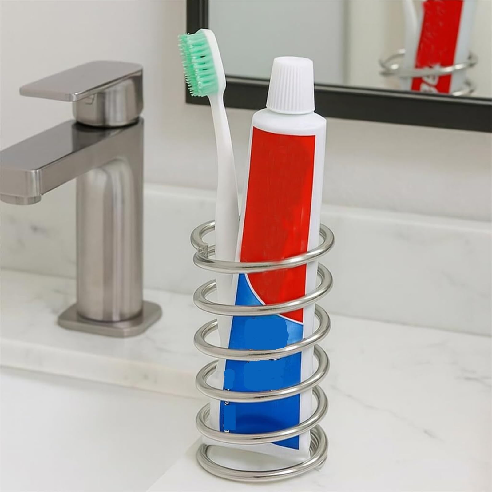Organizer per Spazzolino da Denti Porta Spazzolino E Dentifricio Portaoggetti da Appoggio in Metallo A Spirale for Il Bagno Accessori da Bagno