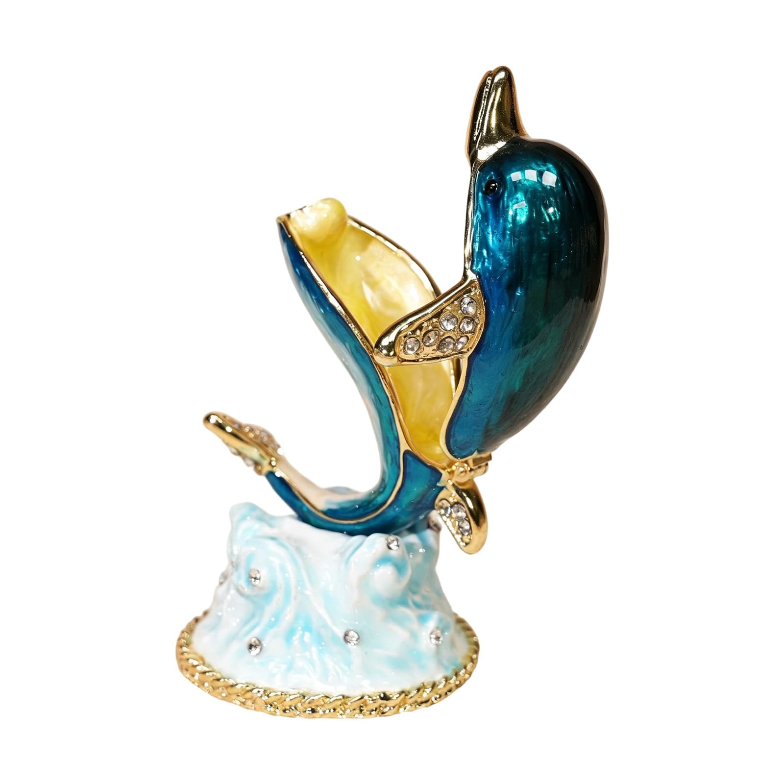 Piceioep Exquisite Trinket Box Dolphins Shape Jewelry Case Small Accessory Storage Box for Displaying Delicate Accessories Jewelry Display Stand