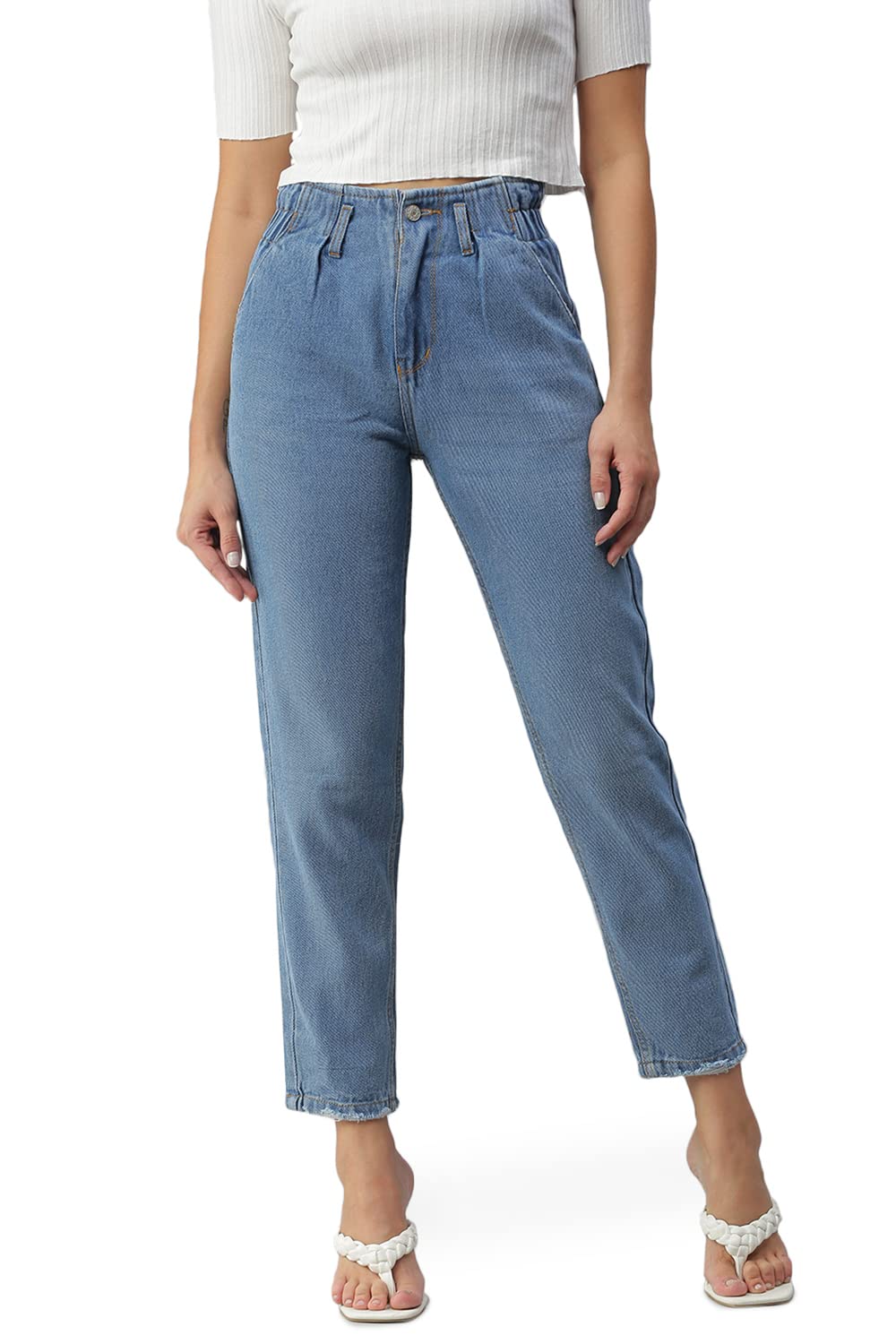 showoffff Women Mom Fit Jeans | Denim Jeans for Womens | Mid-Rise Regular Length Jeans for Women's-picture-35