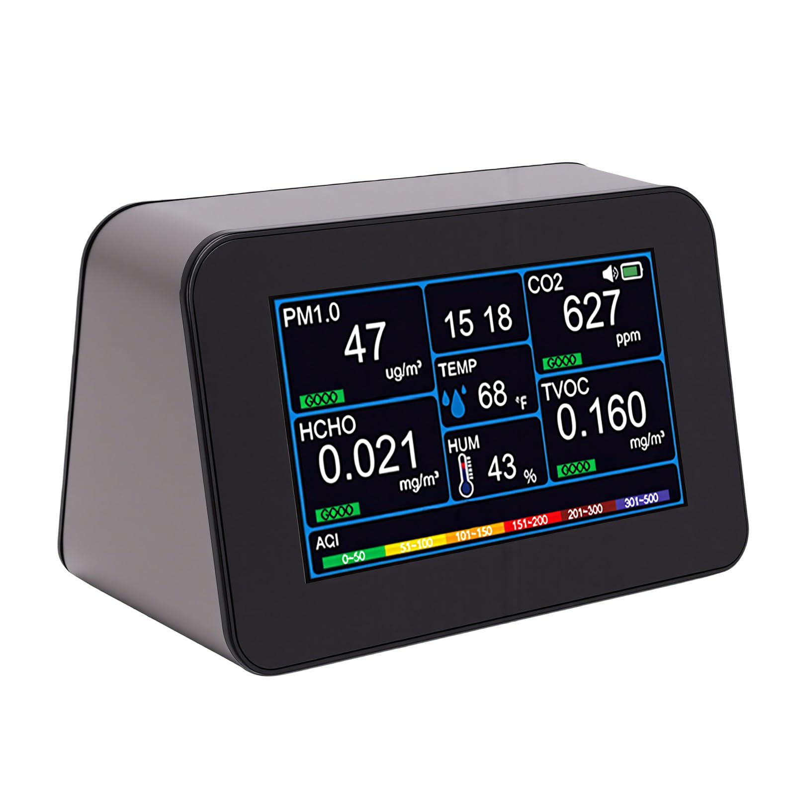 11 en 1 Monitor de Calidad del Aire para Hogar Oficina Coche,