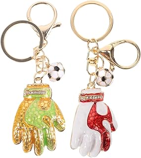 [GLEAVI] サッカーキーパーグローブ型キーホルダー スポーツファン向け鍵 バッグ用アクセサリー 贈答用サッカーテーマ装飾用品 2個セット