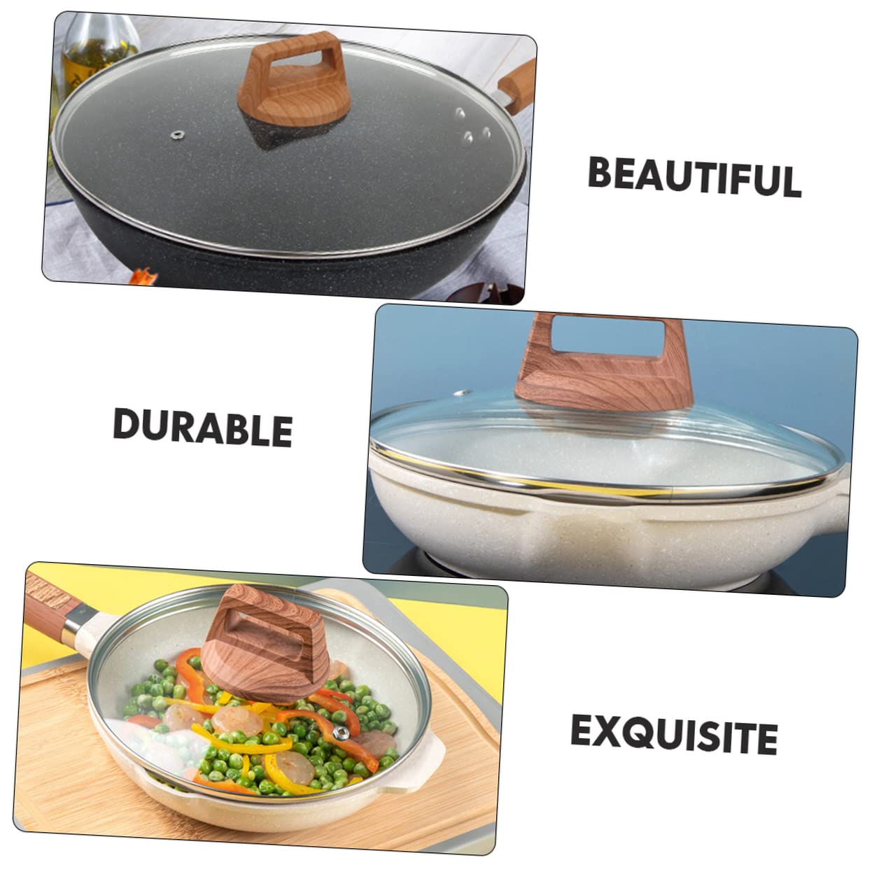 Tapa de Vidrio Templado Utensilios de Cocina de Acero Inoxidable Utensilios de Cocina de Metal Tapa de Olla Tapa de sartén Universal de Acero inoxidable-34CM