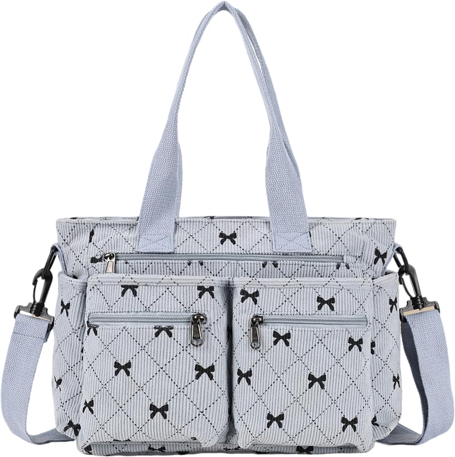 Vintage Corduroy Tote Bag for Women, Minimalist Chic Underarm Shoulder Bag, Fashion Retro Commuter Purse for Daily Use