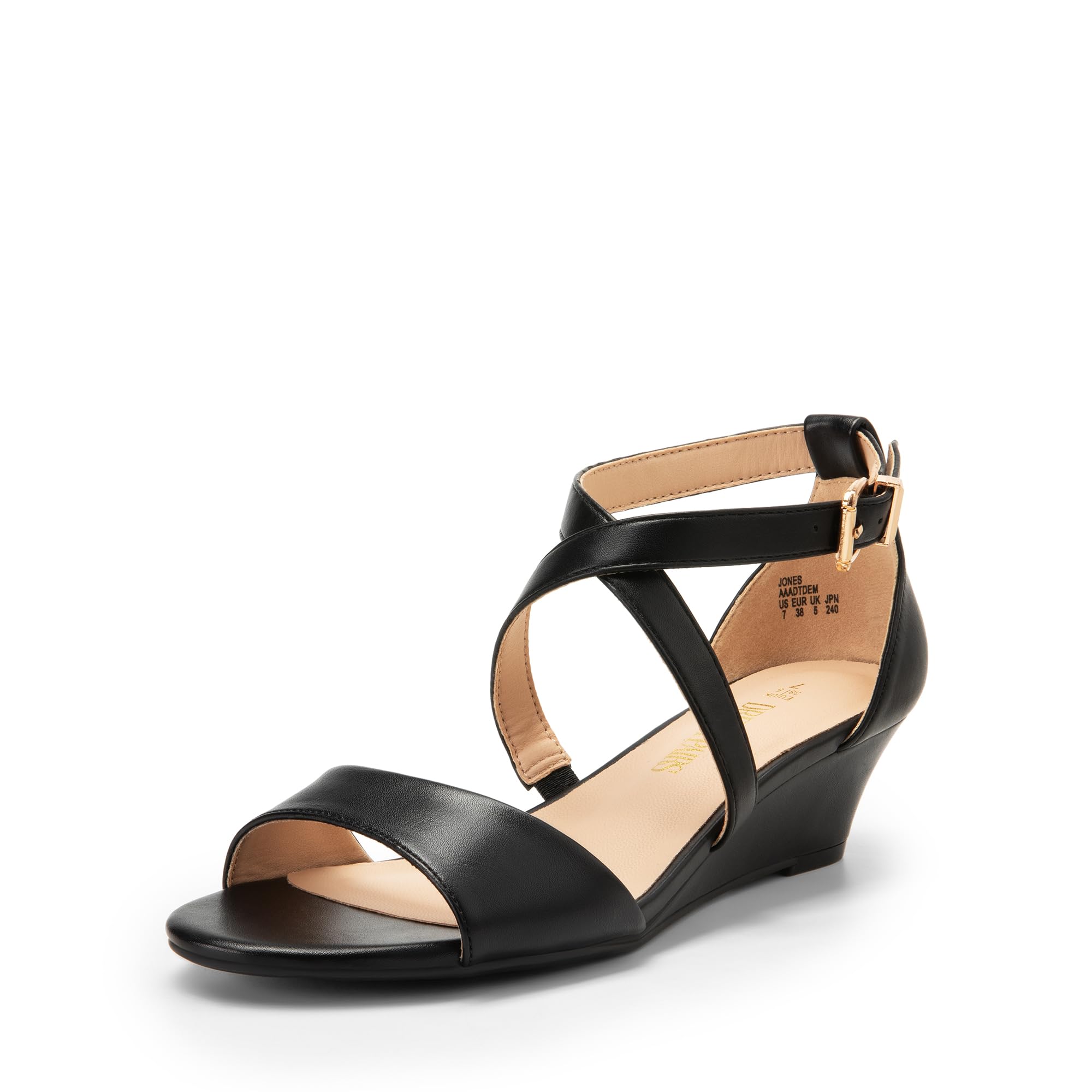 DREAM PAIRSWomen's Low Wedge Sandals Ankle Strap Heel Sandal Open Toe Wide Dress Summer Shoes