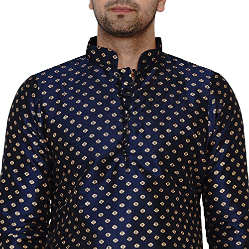 Image of Veera Paridhaan Men's Banarasi Full Sleeve Printed Long Straight Kurta
