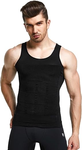 ADA® Premium Men's Compression Tank Top, Slimming Body Shaper Vest, Tummy Control Undershirts for Men