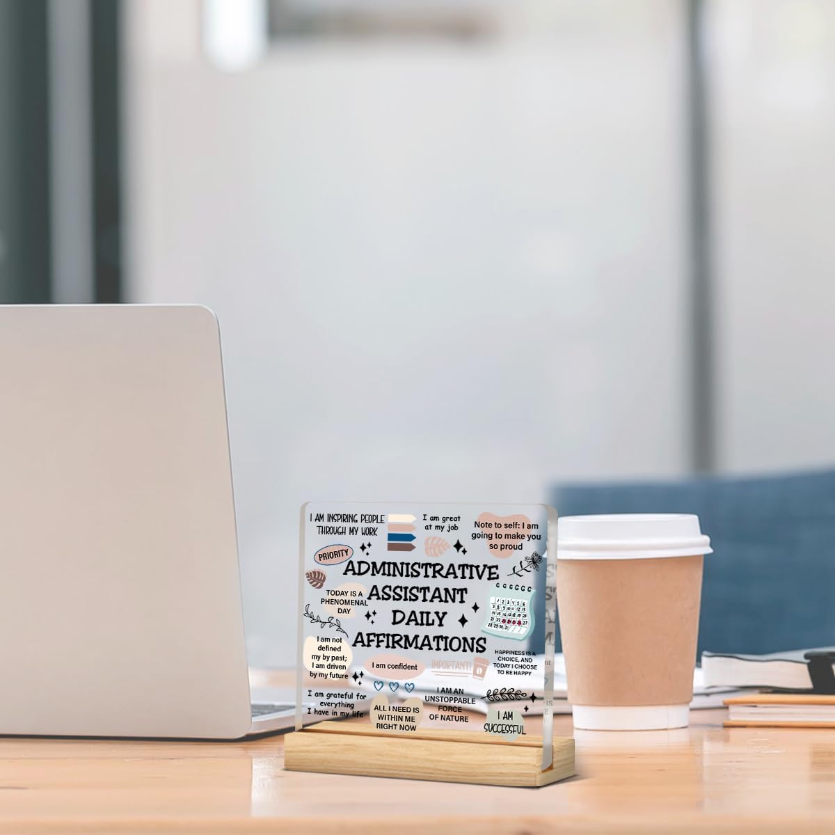 Administrative Assistant Gifts Inspirational Gift for Secretary Admin Assistant Daily Affirmation Acrylic Desk Plaque Sign Positive Office Desk Decor, Administrative Professional Day Gifts - Image 4