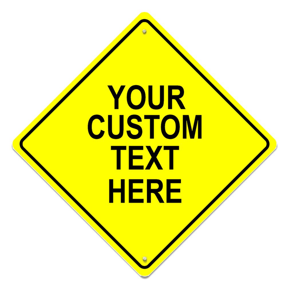 Aluminum Diamond Crossing Sign Custom Personalized Text Here Yellow Black Caution Home Decor Wall