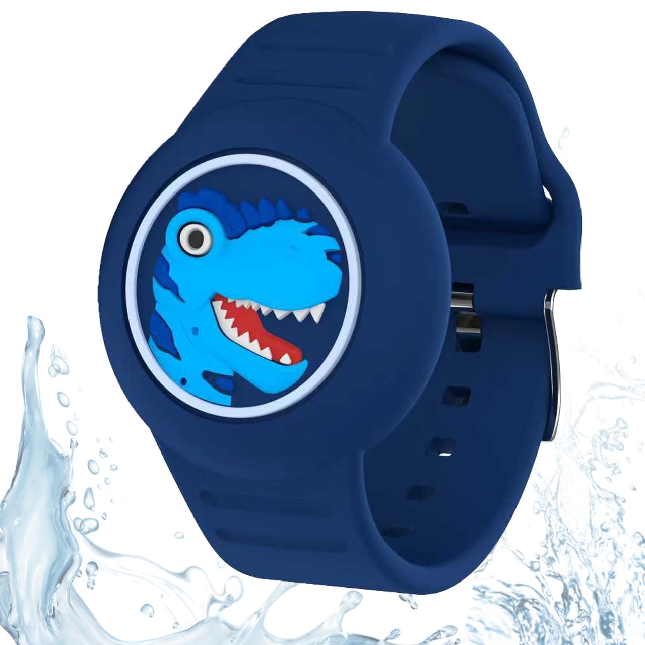 for AirTag Bracelet for Kids Waterproof, Soft Silicone Air Tag Holder for Kids Lightweight GPS Tracker Wristband Compatible with Apple Airtag Watch Band for Child (1pcs-Dblue)-image-18