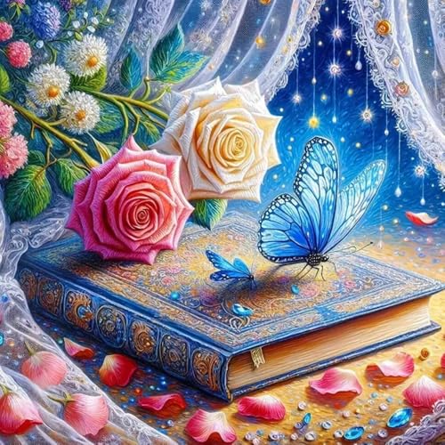 Huacan Cross Stitch Kits Stamped Flowers Full Range 11CT DIY Landscape Embroidery Kit for Adults Beginners 16 x 16 in